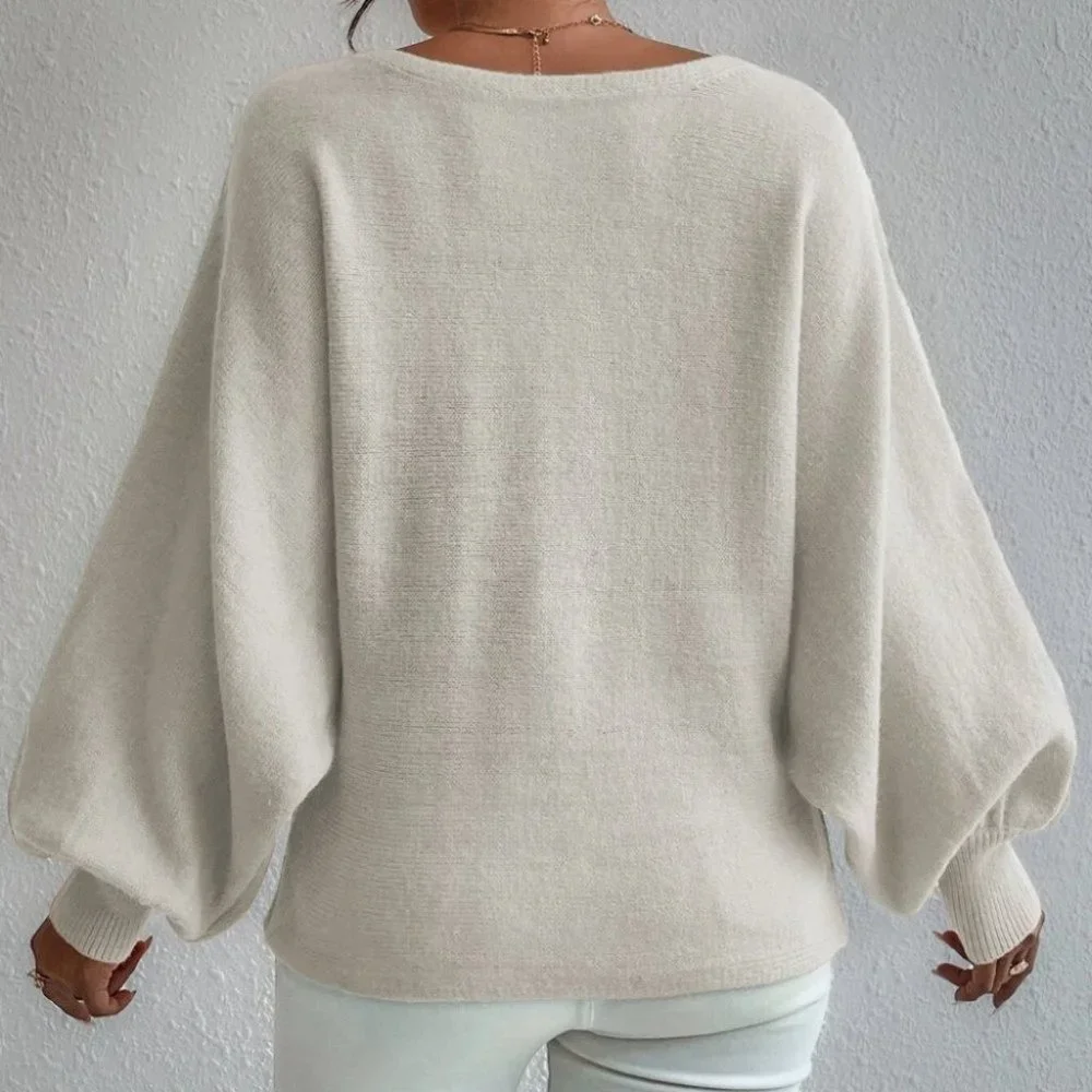 graphic scribble pattern lantern sleeve sweater fun - Picture 2 of 7